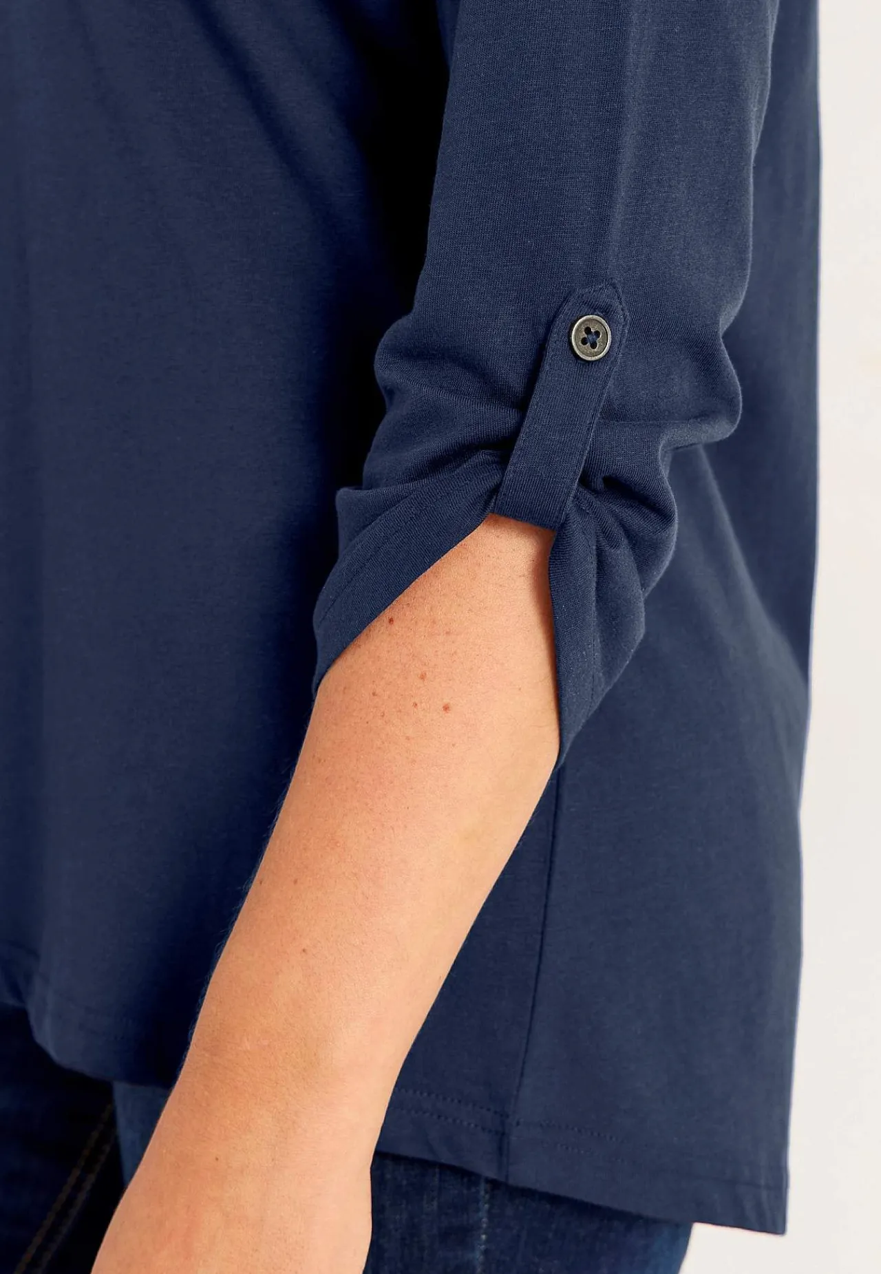New Trikåtopp med 3/4-långa ärmar Toppar & T-Shirts|Plus Size