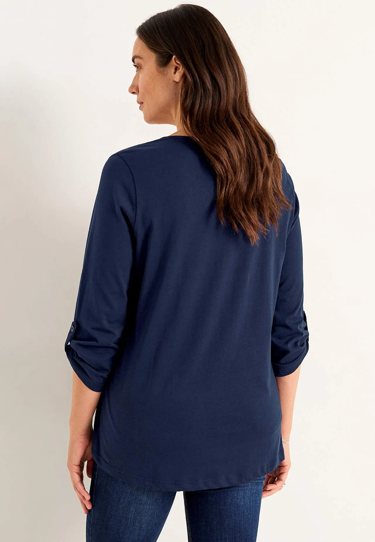 New Trikåtopp med 3/4-långa ärmar Toppar & T-Shirts|Plus Size