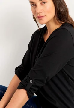 Clearance Trikåtopp med 3/4-långa ärmar Toppar & T-Shirts|Plus Size