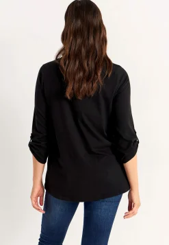 Clearance Trikåtopp med 3/4-långa ärmar Toppar & T-Shirts|Plus Size