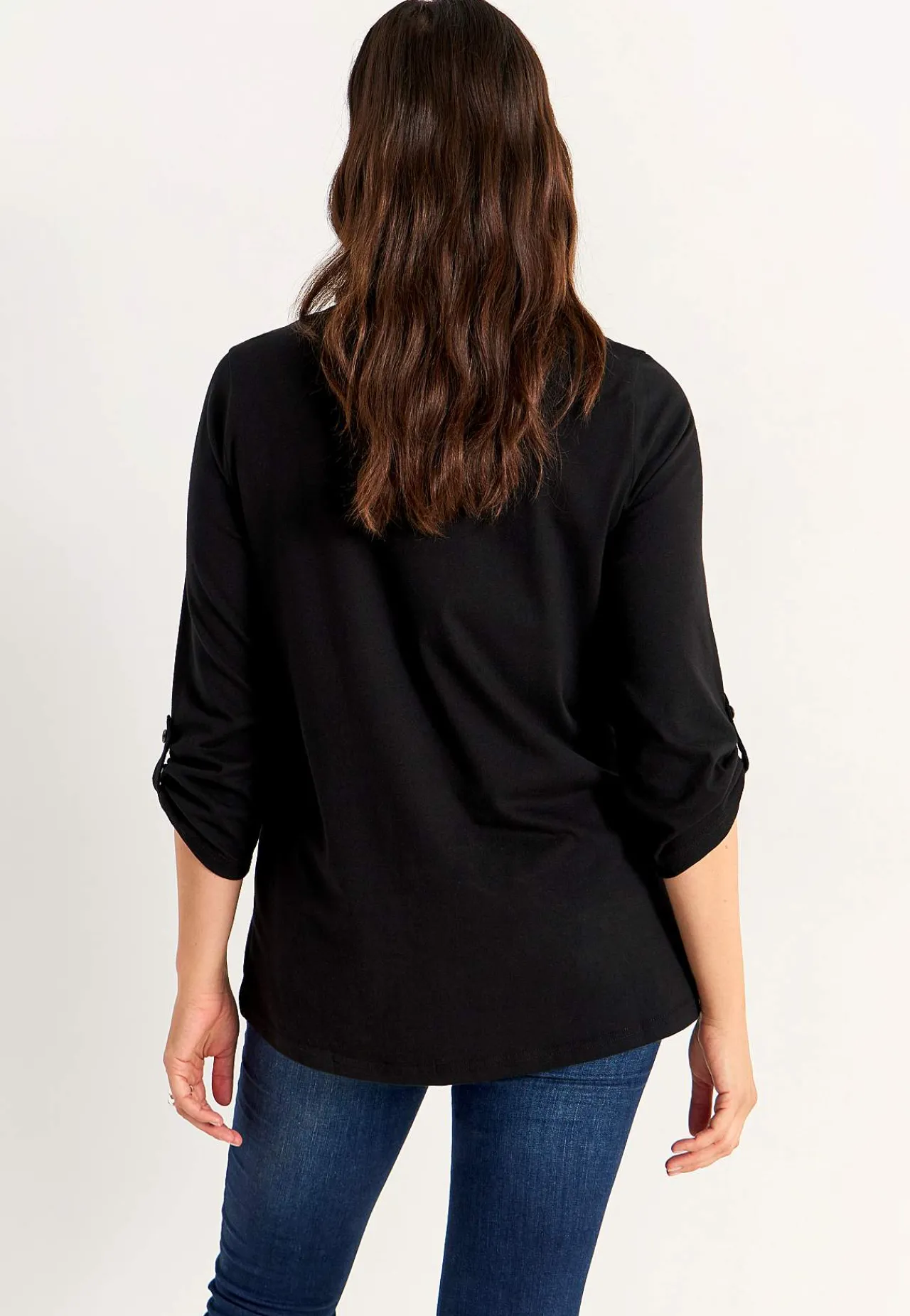 Clearance Trikåtopp med 3/4-långa ärmar Toppar & T-Shirts|Plus Size