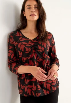 Sale Trikåtopp med rynkdetaljer Toppar & T-Shirts|Plus Size