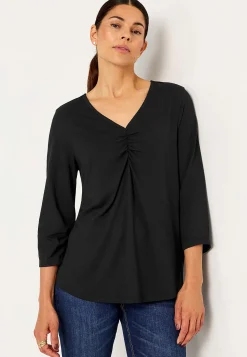 New Trikåtopp med rynkdetaljer Toppar & T-Shirts|Plus Size