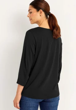 New Trikåtopp med rynkdetaljer Toppar & T-Shirts|Plus Size