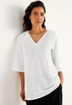Best Trikåtunika med hålbroderi Toppar & T-Shirts|Tunikor