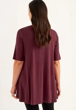 New Trikåtunika med korta ärmar Tunikor|Plus Size