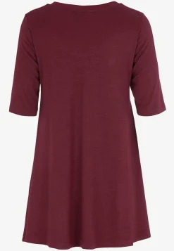 New Trikåtunika med korta ärmar Tunikor|Plus Size