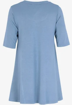 New Trikåtunika med korta ärmar Tunikor|Plus Size