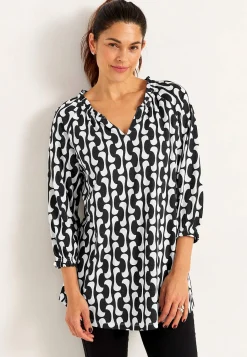 Outlet Trikåtunika med 3/4-långa ärmar Tunikor|Plus Size