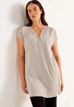 Clearance Trikåtunika med metallknappar Tunikor|Plus Size