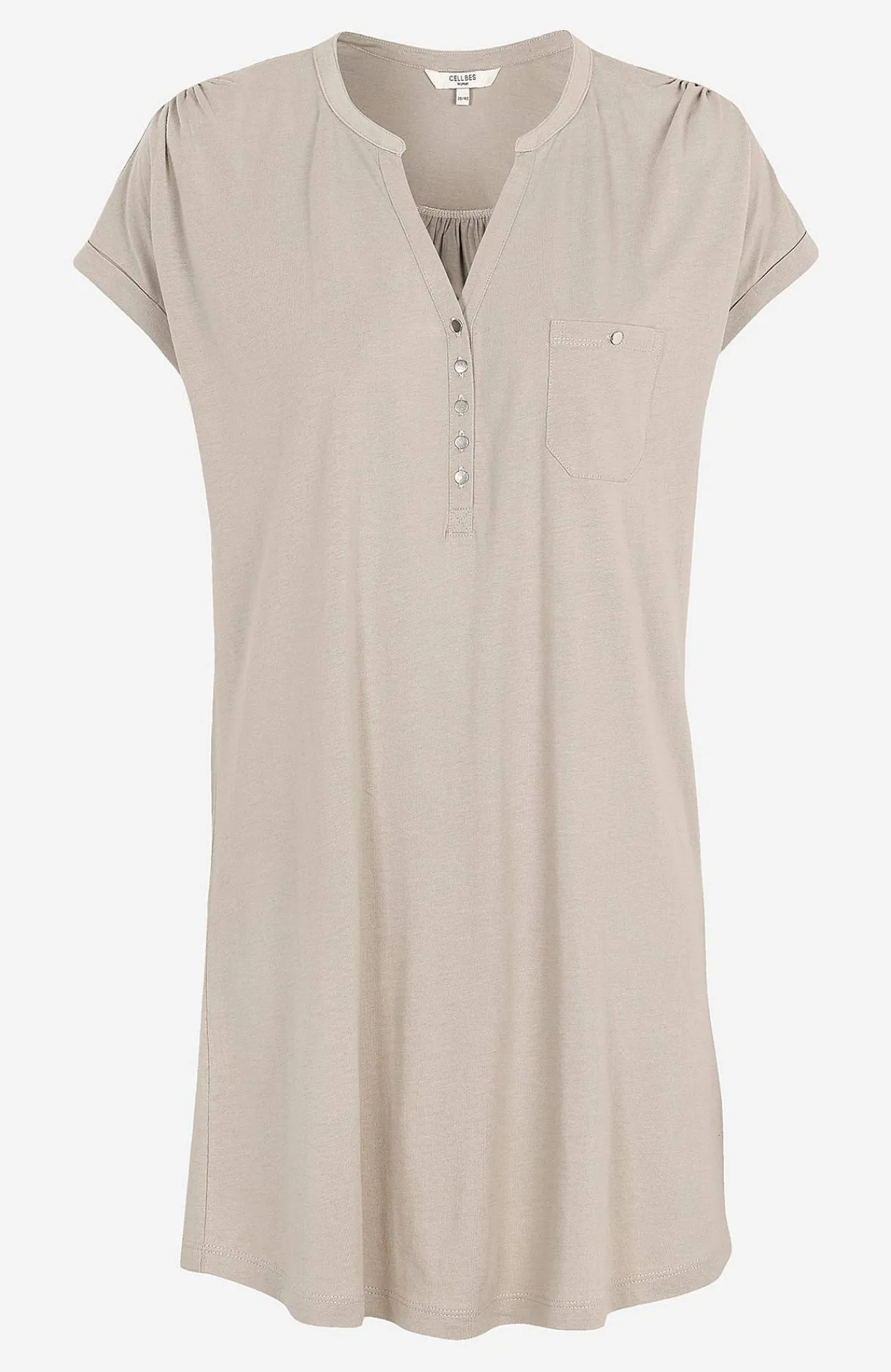 Clearance Trikåtunika med metallknappar Tunikor|Plus Size