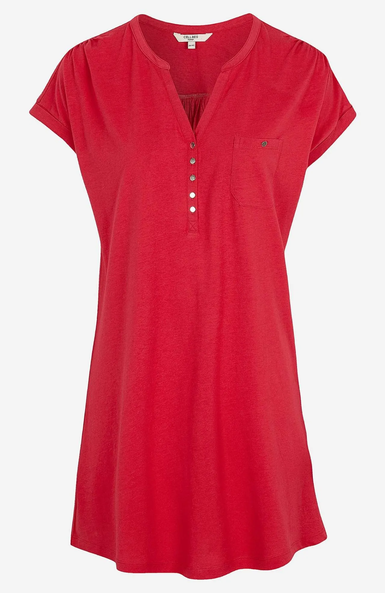 Sale Trikåtunika med metallknappar Tunikor|Plus Size