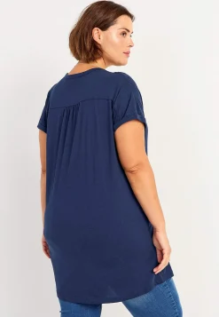 Clearance Trikåtunika med metallknappar Tunikor|Plus Size