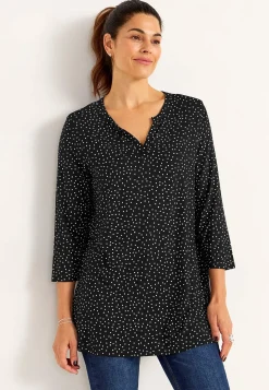 Clearance Trikåtunika med 3/4-ärm Tunikor|Plus Size