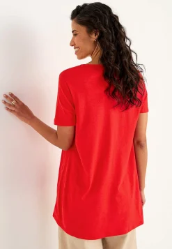 Online Trikåtunika med smickrande veck Tunikor|Plus Size