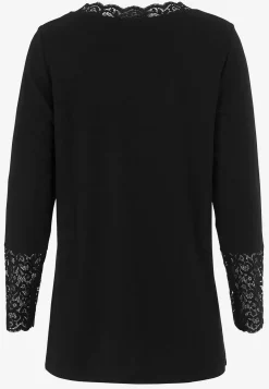 Discount Trikåtunika med spetsdetaljer Tröjor & Cardigans|Tunikor