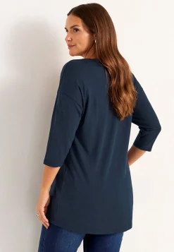 Trikåtunika med veckdetalj Tunikor|Plus Size