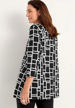 Trikåtunika med veckdetalj Tunikor|Plus Size