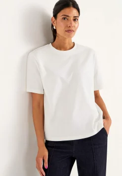 New T-shirt i kraftig bomullstrikå Toppar & T-Shirts|Basplagg