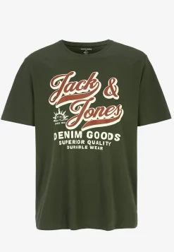 Outlet T-shirt med stort tryck framtill T-Shirts & Pikétröjor|Plus Size