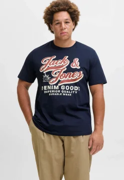 Outlet T-shirt med stort tryck framtill T-Shirts & Pikétröjor|Plus Size