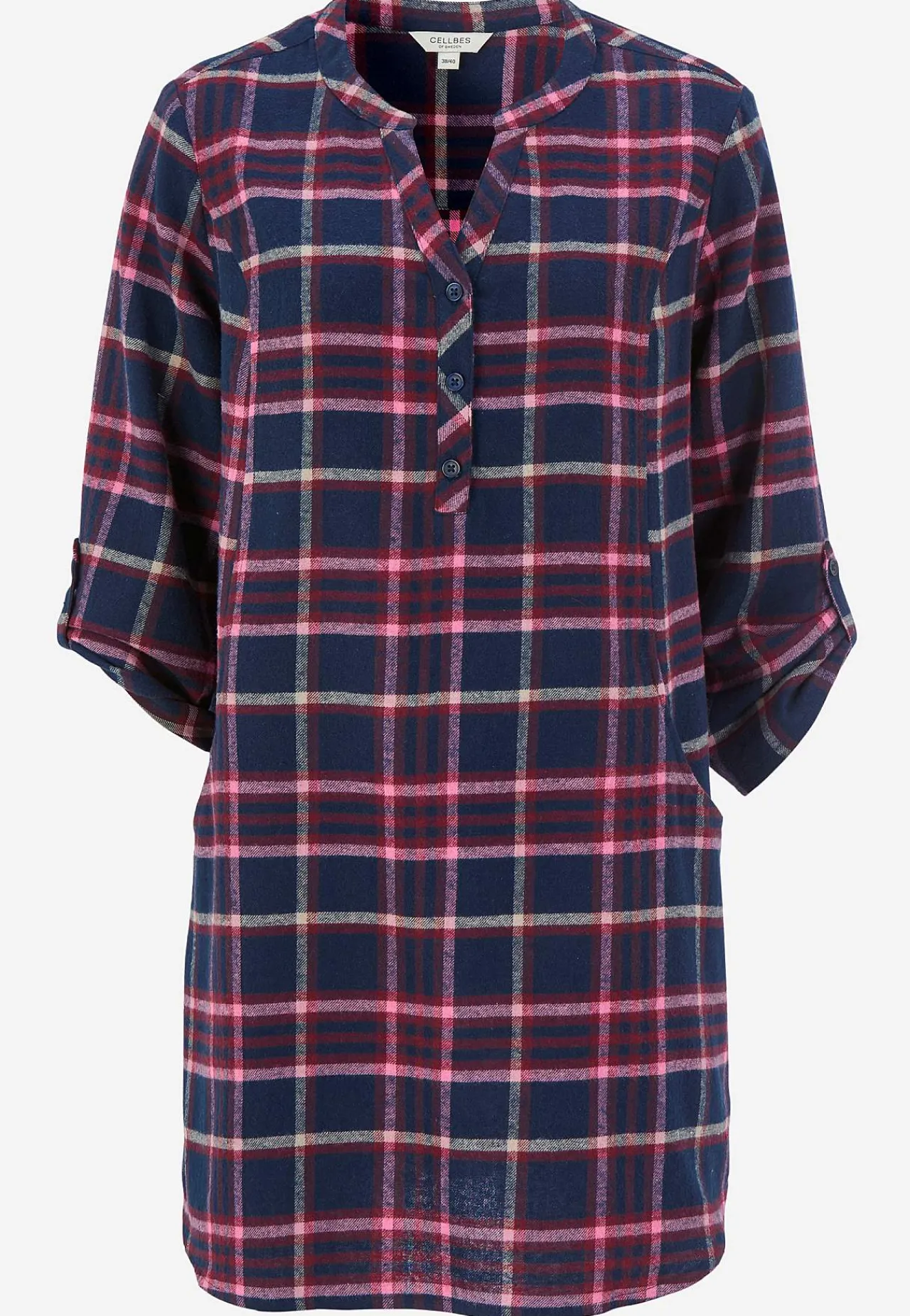 Clearance Tunika i flanell med fickor Tunikor|Plus Size