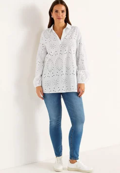 Online Tunika med brodyr Toppar & T-Shirts|Skjortor & Blusar
