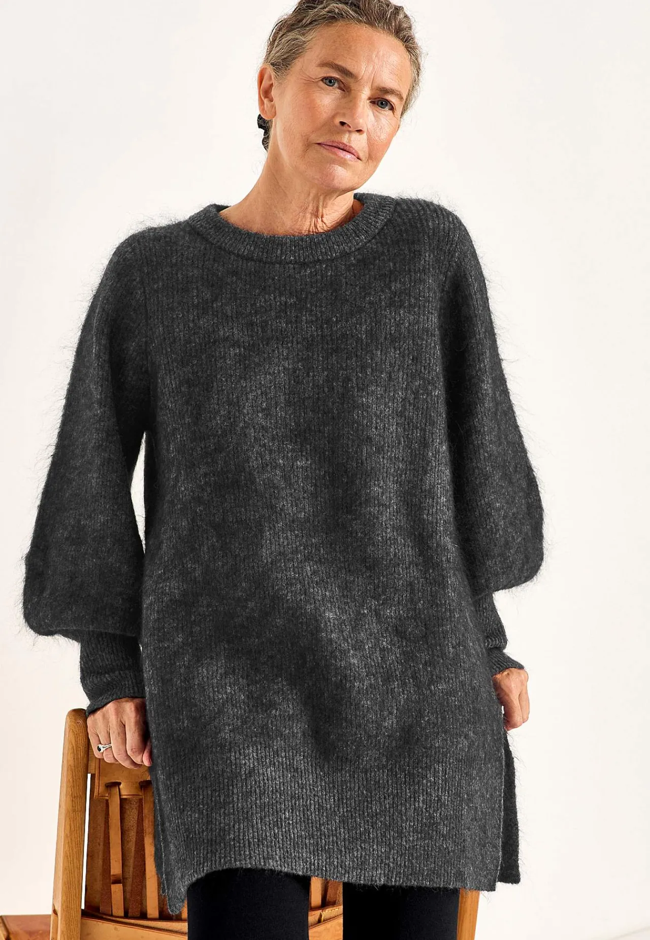 Clearance Tunika Premium i mohair- och ullblandning Tröjor & Cardigans|Stickat
