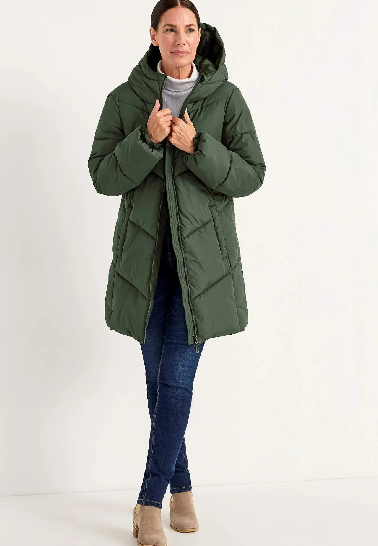 Outlet Varm jacka med fluffig vaddering Jackor & Kappor|Plus Size