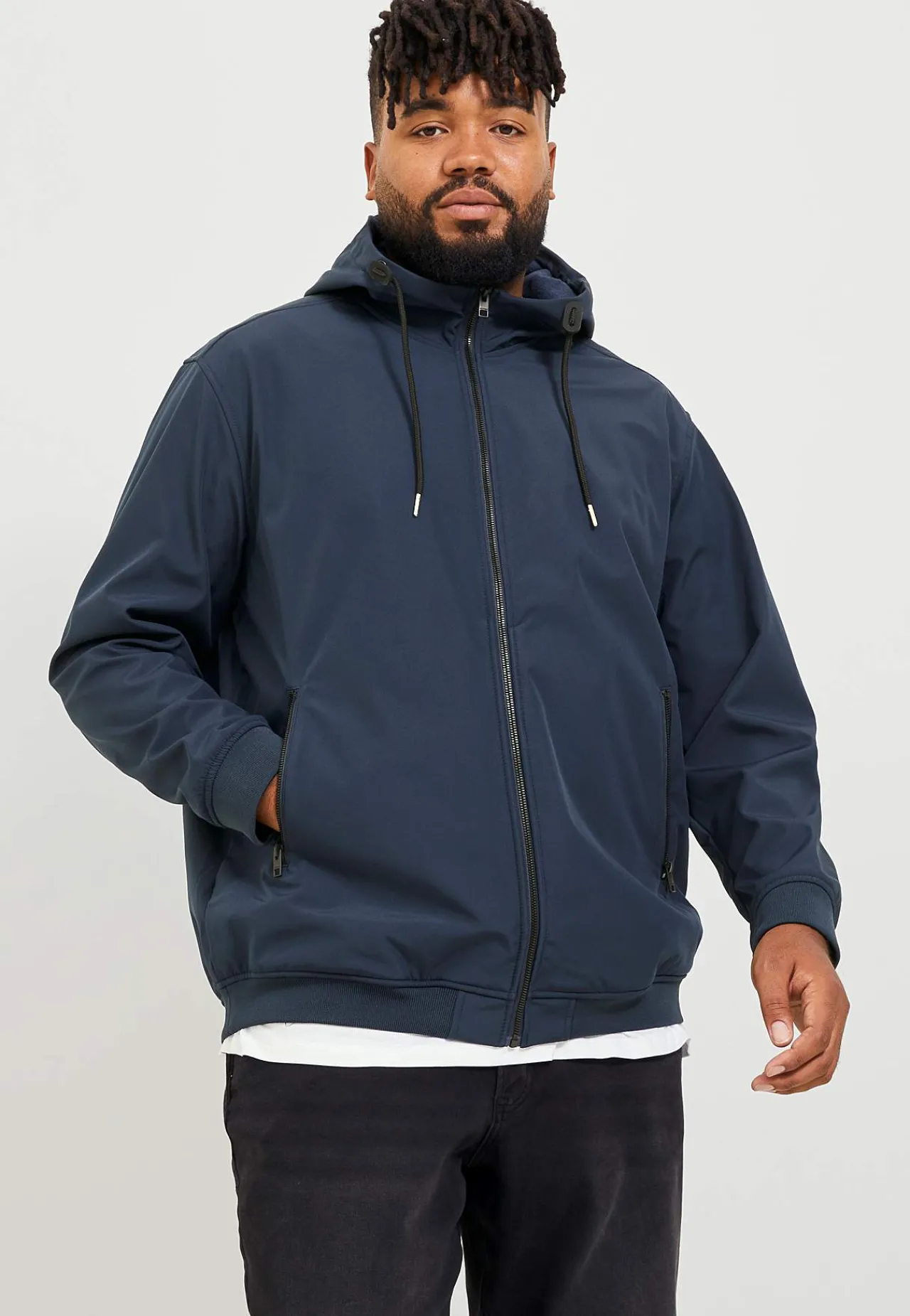 Vattenavvisande softshelljacka med huva Jackor & Västar|Plus Size