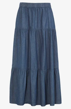 Volangkjol i denim Klänningar & Kjolar|Jeansplagg
