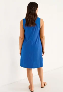 Clearance V-ringad, ärmlös trikåklänning Klänningar & Kjolar|Plus Size