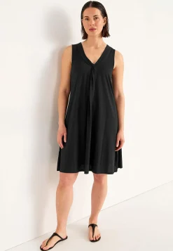 Discount V-ringad, ärmlös trikåklänning Klänningar & Kjolar|Plus Size
