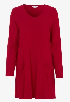 Sale V-ringad trikåtunika med fickor Tunikor|Plus Size