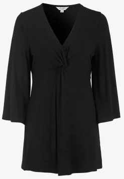 Outlet V-ringad tunika med vriden rynkdetalj Tröjor & Cardigans|Tunikor