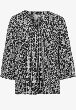 Hot V-ringad, vävd blus Skjortor & Blusar|Plus Size