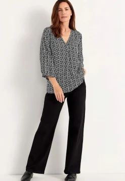 Hot V-ringad, vävd blus Skjortor & Blusar|Plus Size