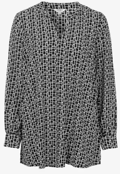 Outlet V-ringad, vävd tunika Tunikor|Plus Size