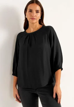 Sale Vävd blus med struktur Skjortor & Blusar|Plus Size