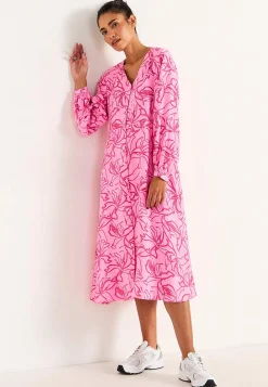 Clearance Vävd klänning med knappar Klänningar & Kjolar|Plus Size