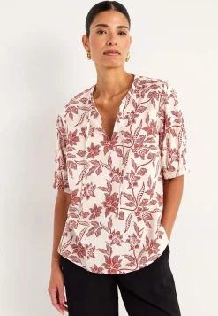 Online Vävd, mönstrad blus Toppar & T-Shirts|Skjortor & Blusar