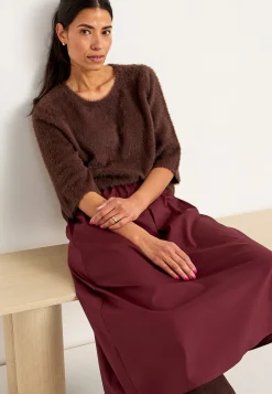 Outlet Vävd poplinkjol med fickor Klänningar & Kjolar|Plus Size