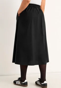Vävd poplinkjol med fickor Klänningar & Kjolar|Plus Size
