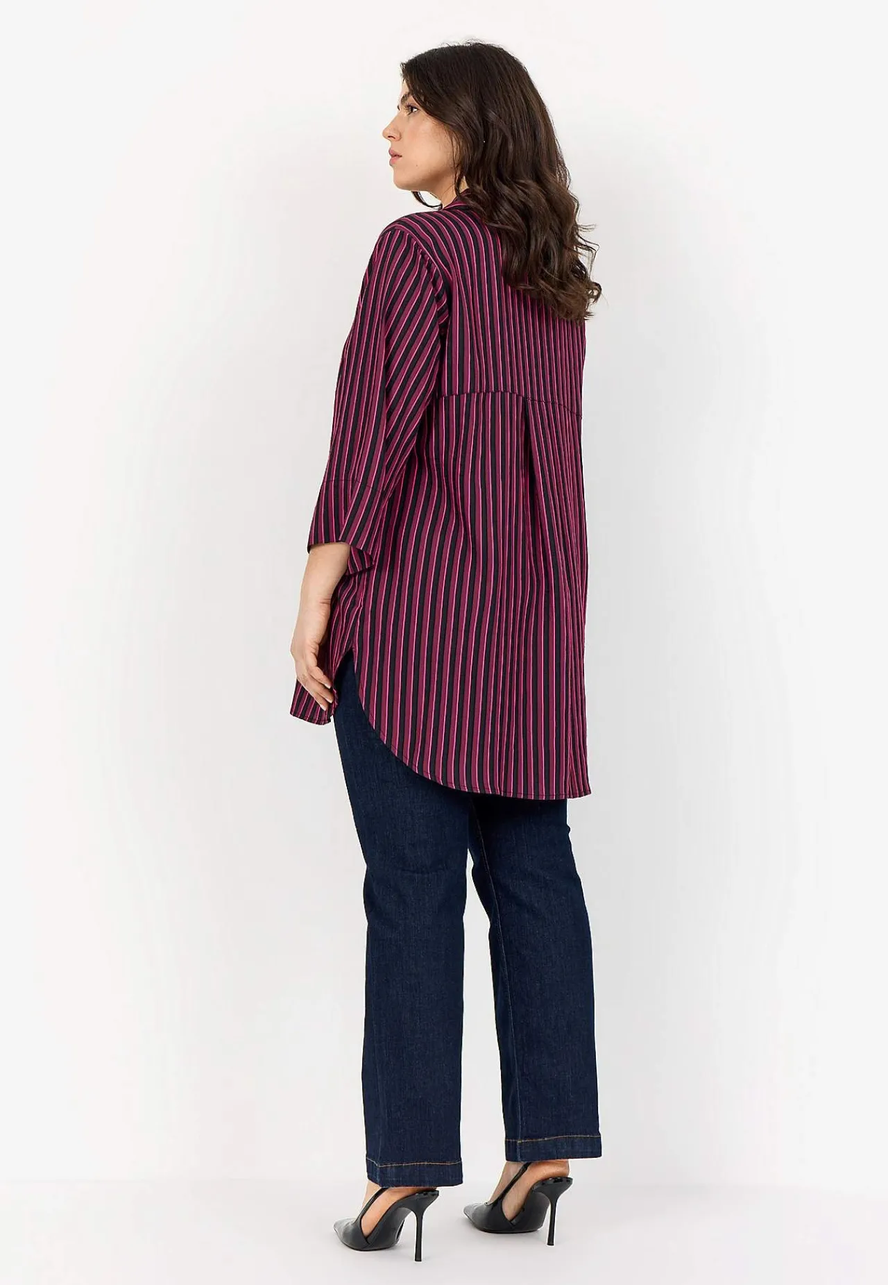 Vävd, randig skjorta Skjortor & Blusar|Plus Size