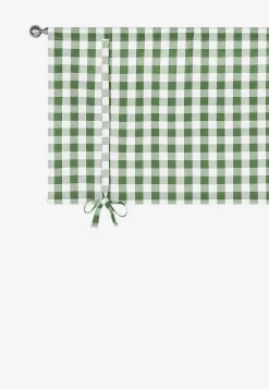 Clearance Vävd, rutig hissgardin Gardiner|Kökstextilier