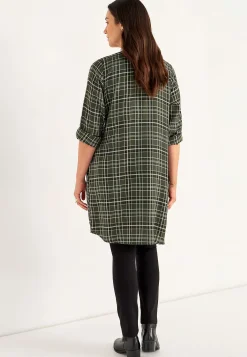 Vävd skjortklänning med fickor Klänningar & Kjolar|Plus Size