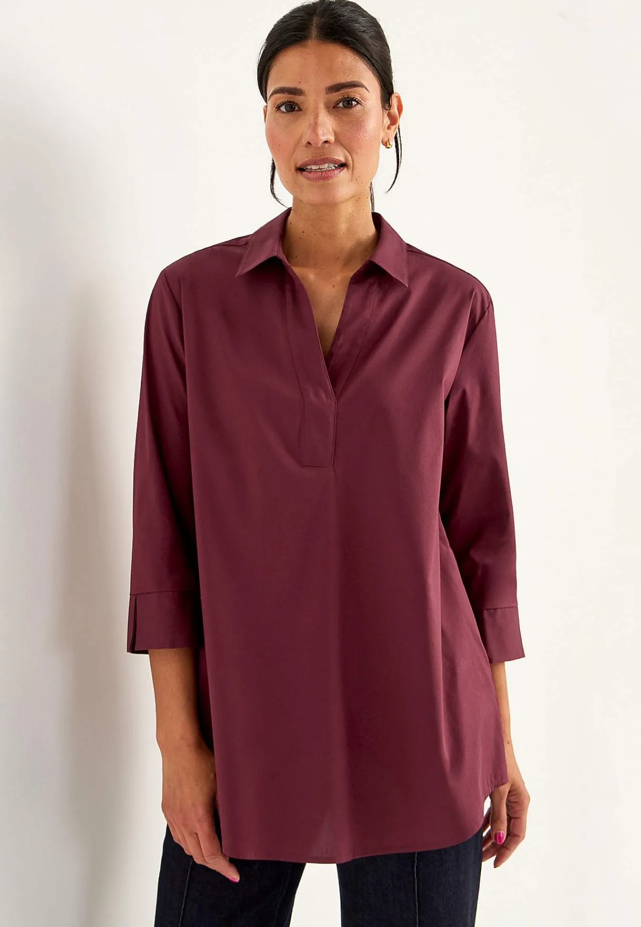 New Vävd tunika i poplin Skjortor & Blusar|Tunikor