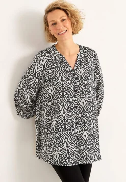 Best Vävd tunika med knappar Tunikor|Plus Size