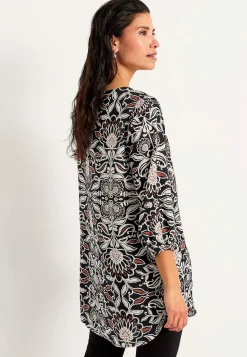 Hot Vävd tunika med 3/4-ärmar Tunikor|Plus Size