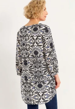 Outlet Vävd tunika med 3/4-ärmar Tunikor|Plus Size
